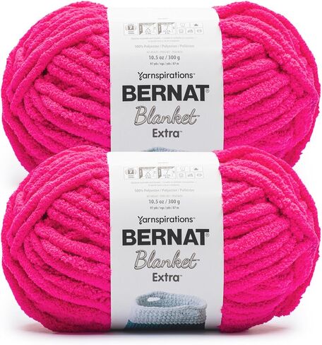 Bernat بطانية إضافية خيوط وردية زاهية - 2 حزمة من 300g/10.5 أوقية - 100 ٪ بوليستر - #7 جامبو - 97 ياردة - الحياكة/الكروشيه in Saudi Arabia