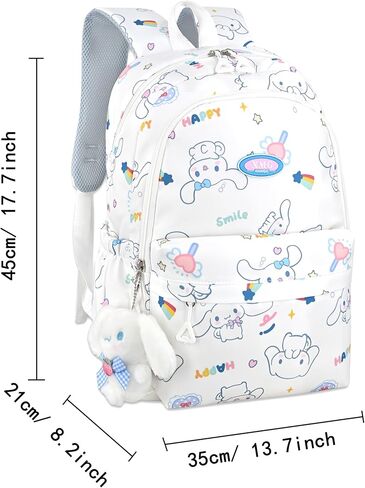 Roffatide anime My Melody Girls School Backpack Cartoon في جميع أنحاء طباعة حقيبة تحمل على الظهر على ظهر Backpack Propack Propack Propack Pike Travel Rucksack Daypack Pink (مع قلادة لطيفة) in Kuwait