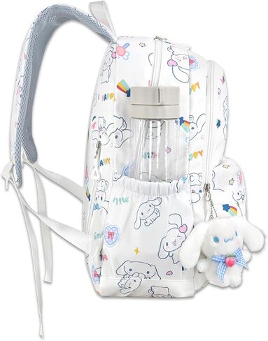 Roffatide anime My Melody Girls School Backpack Cartoon في جميع أنحاء طباعة حقيبة تحمل على الظهر على ظهر Backpack Propack Propack Propack Pike Travel Rucksack Daypack Pink (مع قلادة لطيفة) in Kuwait