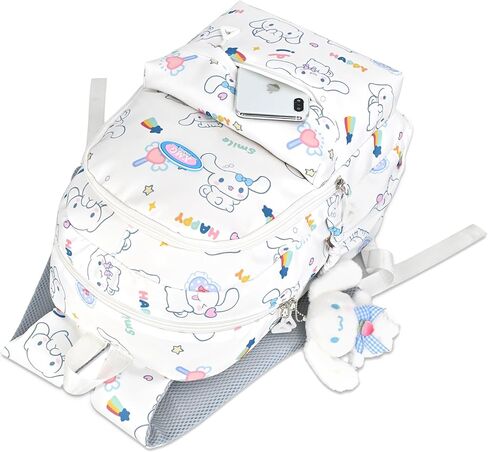 Roffatide anime My Melody Girls School Backpack Cartoon في جميع أنحاء طباعة حقيبة تحمل على الظهر على ظهر Backpack Propack Propack Propack Pike Travel Rucksack Daypack Pink (مع قلادة لطيفة) in Kuwait
