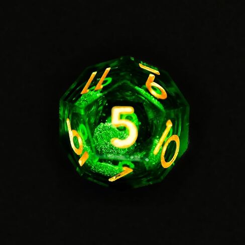 Liquid Core DND Dice, A Full Set of Liquid D&D Die with Velvet Bag for Dungeons and Dragon Game (Emerald Liquid) in Saudi Arabia