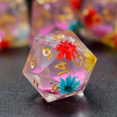 Liquid Core DND Dice, A Full Set of Liquid D&D Die with Velvet Bag for Dungeons and Dragon Game (Emerald Liquid) in Saudi Arabia