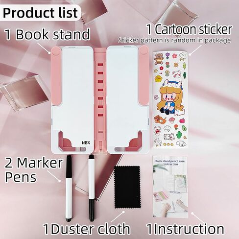 صندوق قلم رصاص ، قلم رصاص ، صناديق قلم رصاص صلبة بلاستيكية ، صندوق قلم مزدوج طبقة كبيرة ، مستلزمات تخزين مدرسية متعددة الوظائف للفتيات والفتيان ، الأطفال (الوردي) in Kuwait