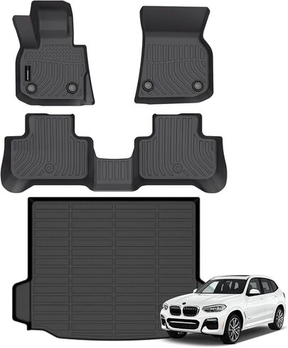 Auxko All Weather Floor Mats Cargo Mat Fit for BMW X3 2025 TPE Liners Car Accessories for BMW X3 2025 All Season Guard Odorless Anti-Slip Floor Mats Cargo Liner in Saudi Arabia