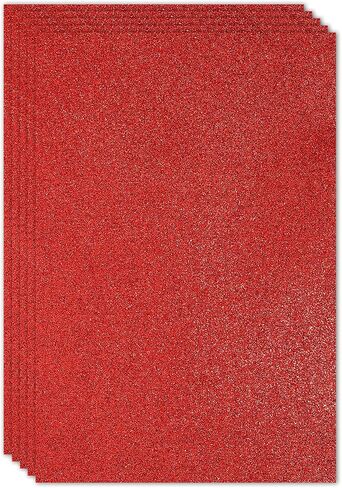 PATIKIL Red Shiny EVA Glitter Foam Sheet 11.8 x 7.9 Inch 2mm Thick Sparkle EVA Glitter Felt for Crafts DIY Project, 5 Pcs in Kuwait
