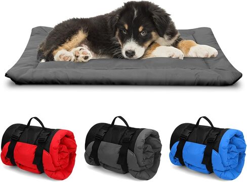 Outdoor Dog Bed, Foldable Waterproof Roll up Dog Bed, Portable Camping Travel Dogs Beds, Non-Slip, Machine Washable Outdoor Pet Beds for Small, Medium and Large Dogs and Cat (Grey) in Saudi Arabia