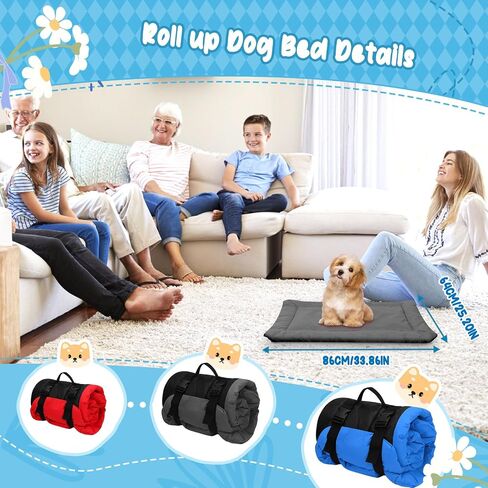 Outdoor Dog Bed, Foldable Waterproof Roll up Dog Bed, Portable Camping Travel Dogs Beds, Non-Slip, Machine Washable Outdoor Pet Beds for Small, Medium and Large Dogs and Cat (Grey) in Saudi Arabia