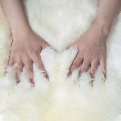 MH MYLUNE HOME Genuine Sheepskin Rug, New Zealand Natural Sheepskin Throw,Luxury Fluffy Sheepskin Seat/Chair Cover， Real Shearling Rug Soft, Lambskin Animal Fur Rug for Bedroom/Living Room in Kuwait