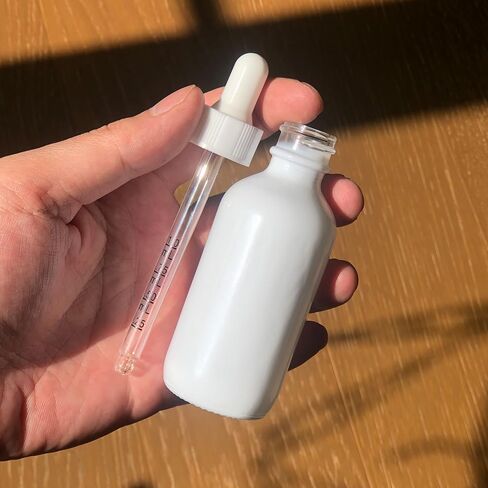 60ml Black Coated Glass Bottle with Glass Eye Dropper, 2 oz Capacity,UV Safe Bottles for Essential Oils and Aromatherapy (Pack of 12) in Kuwait