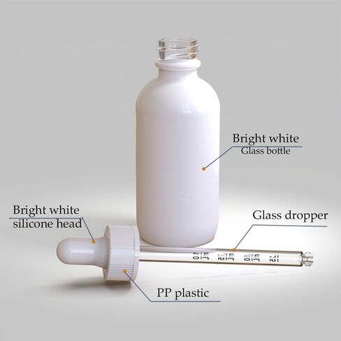60ml Black Coated Glass Bottle with Glass Eye Dropper, 2 oz Capacity,UV Safe Bottles for Essential Oils and Aromatherapy (Pack of 12) in Kuwait