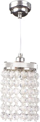 LUOZZY Dollhouse Lights Battery Operated Crystal Miniature Chandelier Led Lighting 1 12 Scale (Silver) in Saudi Arabia
