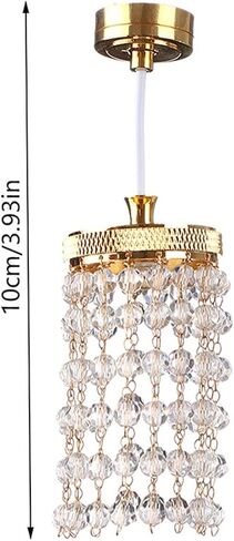 LUOZZY Dollhouse Lights Battery Operated Crystal Miniature Chandelier Led Lighting 1 12 Scale (Silver) in Saudi Arabia