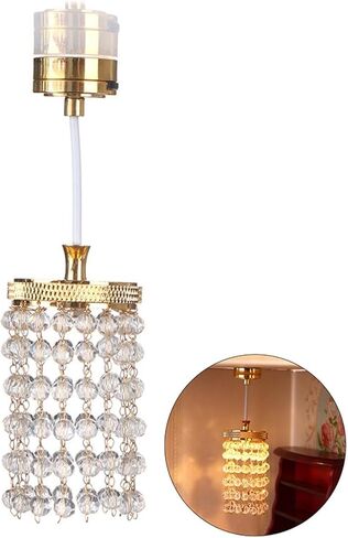 LUOZZY Dollhouse Lights Battery Operated Crystal Miniature Chandelier Led Lighting 1 12 Scale (Silver) in Saudi Arabia