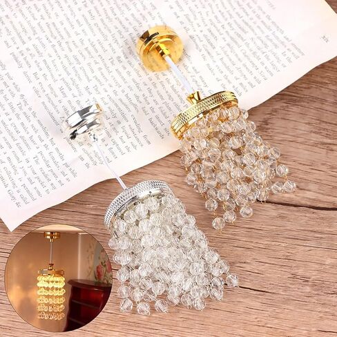 LUOZZY Dollhouse Lights Battery Operated Crystal Miniature Chandelier Led Lighting 1 12 Scale (Silver) in Saudi Arabia