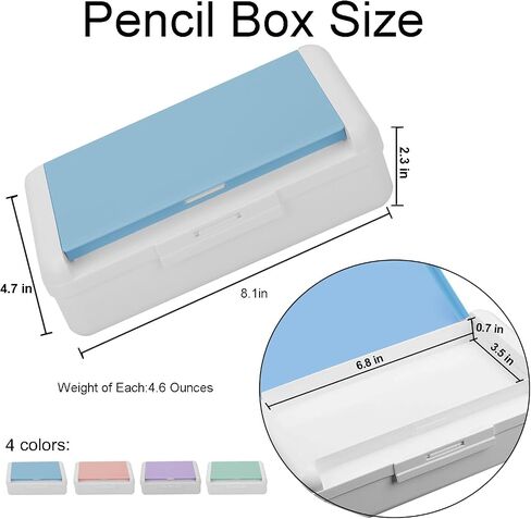 Double Layer Hard Plastic Pencil Case - Snap-tight Lid, Two-Tone, Large Capacity for Pens and Pencils - Pale Green in Saudi Arabia