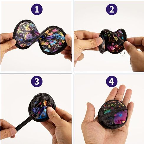 4 Pcs Foldable Hand Fan, 4 Styles Compact Cooling Fans, Handheld Colorful Floral Round Fans for Travel, Events, Indoor & Outdoor in Kuwait