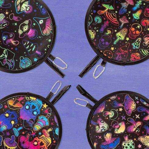 4 Pcs Foldable Hand Fan, 4 Styles Compact Cooling Fans, Handheld Colorful Floral Round Fans for Travel, Events, Indoor & Outdoor in Kuwait