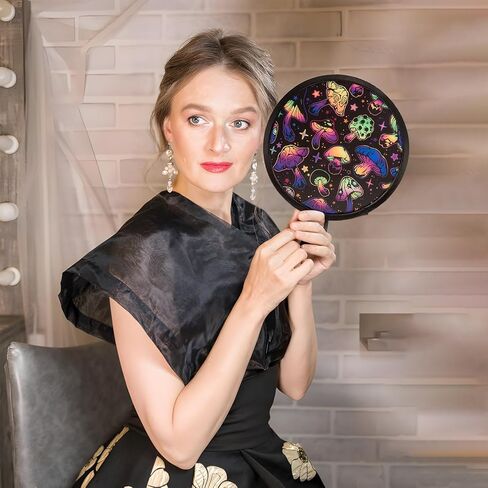 4 Pcs Foldable Hand Fan, 4 Styles Compact Cooling Fans, Handheld Colorful Floral Round Fans for Travel, Events, Indoor & Outdoor in Kuwait