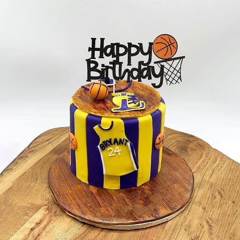 1 PCS كرة السلة لكعكة عيد ميلاد سعيد تجميع بريق كرة السلة موضوع الطفل استحمام الرجال الأولاد عيد ميلاد الحفلة كعكة اختيار لوازم اللوازم in Kuwait