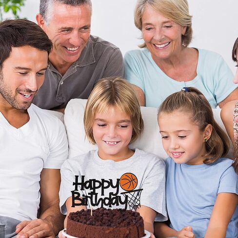 1 PCS كرة السلة لكعكة عيد ميلاد سعيد تجميع بريق كرة السلة موضوع الطفل استحمام الرجال الأولاد عيد ميلاد الحفلة كعكة اختيار لوازم اللوازم in Kuwait
