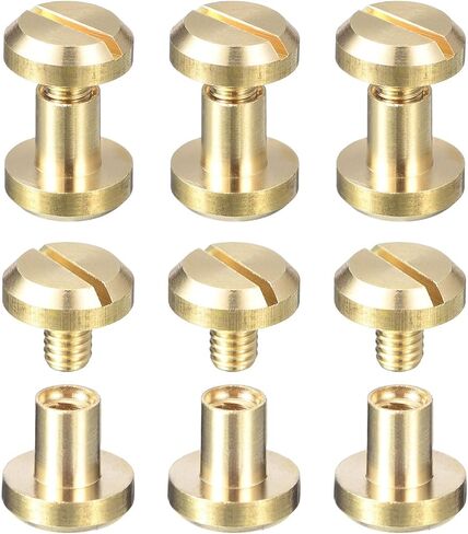 مسامير UXCELL 6PACK BRASS Chicago ، 10 × 10 مم المسمار المقعر الخلفي بعد الولادة مسامير مسمار المسام in Kuwait