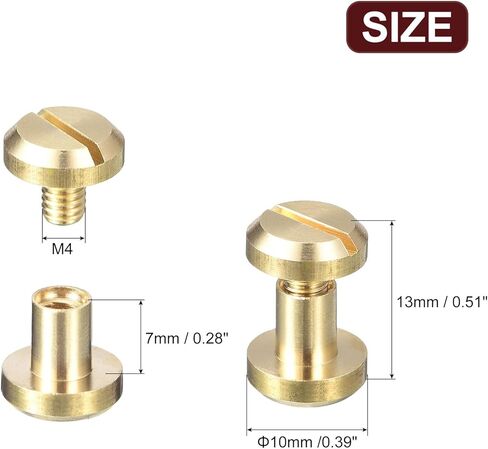 مسامير UXCELL 6PACK BRASS Chicago ، 10 × 10 مم المسمار المقعر الخلفي بعد الولادة مسامير مسمار المسام in Kuwait