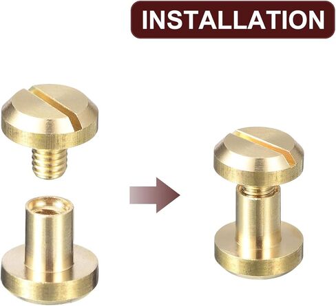 مسامير UXCELL 6PACK BRASS Chicago ، 10 × 10 مم المسمار المقعر الخلفي بعد الولادة مسامير مسمار المسام in Kuwait