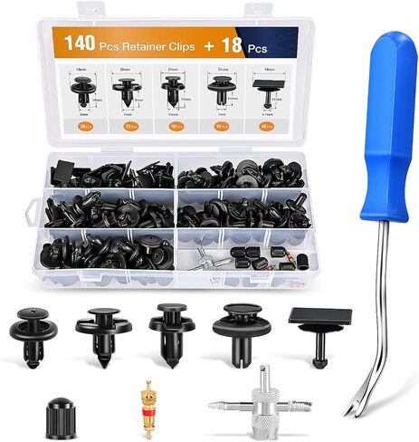 GOOACC 121PCS Push Type Retainer Fender Liner Clips with Plastic Fastener Remover for Nissan/Infiniti Front Bumper Replace 01553-05323 01553-09321 01553-09241 11296-AG000 in Saudi Arabia