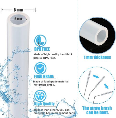 عبوة من 6 قطع من المصاصات البديلة لزجاجات Hydro Flask ذات الفم الواسع سعة 32 أونصة - خالية من مادة BPA مع فرشاة in Kuwait