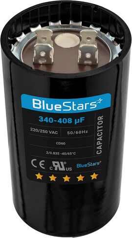 BlueStars 460-552 فائق التوهج MFD 50/60 هرتز 110-125 فولت تيار متردد مكثف بدء مستدير - مناسب عالمي لمكيفات الهواء وتطبيقات المحركات الكهربائية الأخرى - حزمة من 1 in Kuwait