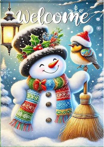 Full Drill Round Winter Diamond Art Kits for Adults-DIY 5D Diamond Painting Kits for Beginners- Snowman Diamond Gem Paint by Numbers Kit for Home Decor Gifts for Friends in Saudi Arabia
