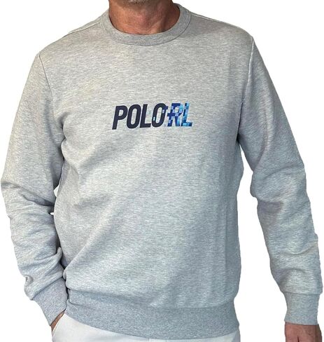 POLO RALPH LAUREN Men's Double Knit Crewneck Sweatshirt Digi Font POLO RL Logo (as1, alpha, x_l, regular, regular, Navy) in Saudi Arabia