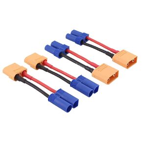 4pcs xt90 إلى ec5 ذكور محول موصل RC مع سلك 14AWG 2INCH (E48-4)