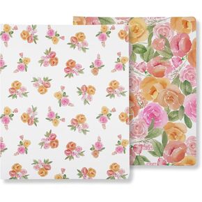 Steel Mill & Co 2-Pack Cute Decorative Hardcover 3 Ring Binders لورق حجم الرسالة ، حلقات مستديرة 1 بوصة ، منظم الموثق المقبل للمدرسة/المكتب ، Posey/متناثر كامل