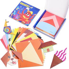 DIY تعليمية أطفال طائرة اوريغامي ، مثالية لعيد الميلاد ، هدايا العطلات - تطوير اليدين - تنسيق العين والتفكير المكاني ، بأوراق ملونة