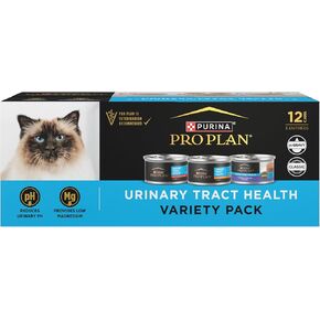 Purina Pro Plan Urinary Cat Food Wet Variety Pack Urinary Tract Health Chicken, Beef and Chicken, and Turkey and Giblets - (2 Packs of 12) 3 oz. Cans