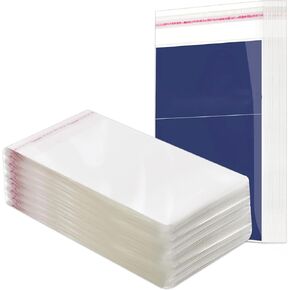 Hpmjz 300Pcs Self Sealing BagsGraded Card Sleeves Resealable Team Bags Baseball Sports Holders Plastic Collectible Protection for Tradingcards Photos Bookmarks Jewelry Treats Beads Candy