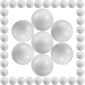 Tofficu 100pcs كرات الرغوة كرات الرغوة الحرفية 4 سم ، كرات رغوة للحرف اليدوية ، كرة رغوة بيضاء ، زخارف عيد الميلاد ، كرات رغوة البوليسترين للحرف اليدوية والفنون ، كرات الرغوة الدائرية السائبة للمنزل الحرفي DIY