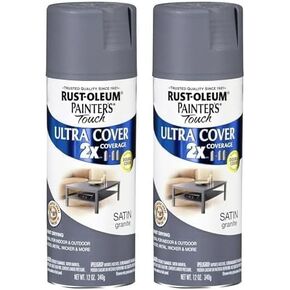 Rust-Oleum 249078 Painter's Touch 2x Ultra Cover Cover Paint ، 12 OZ ، Granite Satin (حزمة 2)