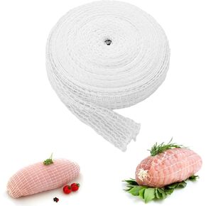 50m Meat Netting Roll, Size 18, Elastic Smoked Meat Ham Netting Butcher Twine, Beef Netting Roll, Elastic Butchers Twine for Meat Cooking Sausage Making