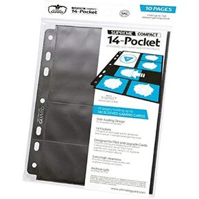 10 Pack Ultimate Guard Black 14 Pocket Standard Size + Mini American Compact Pages Card Storage Binder Portfolio Pages