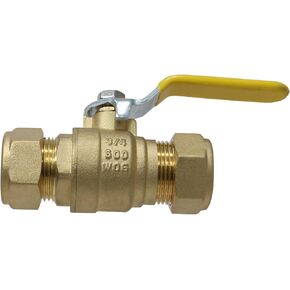 1 Piece XFITTING 3/4" Compression Ball Valve, Full Port, Brass, 600 WOG (Water, Oil, Gas), 1 Pack