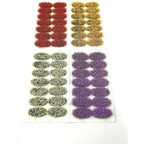 56 PCS زهرة بيضاوي زهرة العشب تافتس مصغرة زهرة ديوراما لوازم مصغرة النباتات ثابتة زهرة ديوراما الحصير tuft ثابتة لنماذج الحرف النمذجة قطار الاشياء أوراق الشجر حصيرة