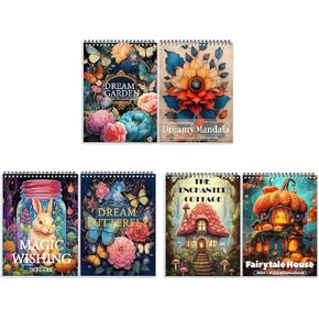 6pcs اليقظة كتاب تلوين الكبار للنساء كتب التلوين للكبار الاسترخاء ، كتاب تلوين البالغين للنساء الاسترخاء دوامة المطبوعة على جانب واحد لتلوين الكبار للبالغين الاسترخاء
