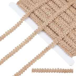 Ph Pandahall 22 ياردة مضفر الخيش الشريط Burlywood Lace Craft Ribbon 11mm (3/8 بوصة) ريفي جديلة أشرطة الجوت من البوهيمية DIY Costs Callcover Curtain Decore Home Decor