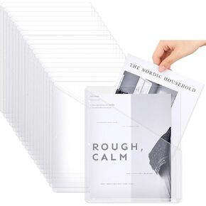 Seajan 24 PCS Binder Mobicets for 3 Ring Binder Binder Clear Plastic Jolders Sleeves 3 Hole Punch Documents Plashs Poly Slash Jacket Justicizer with اثنين من جيوب لمدرسة المكتب
