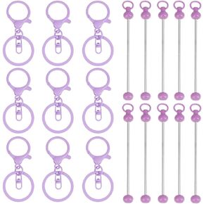 SUNNYCLUE 10 Sets Beadable Keychains Bead Keychain Bar Beaded Keychains Metal Blank Beaded Keychain Bars Keychain Bead Blanks Keychain Clasps for Jewelry Making Charms DIY Beading Key Chains Supplies