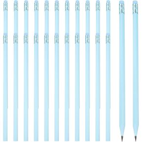 أقلام الرصاص Round Round ، 24 PCS Triangle HB Graphite Pencil Pencils مع ممحاة لمكتب الفصل الدراسي لوازم رسم ، أبيض