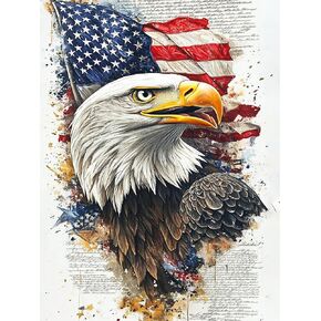 مجموعات الفنون الماس American Gmedinc و Eagle Diamond للبالغين ، وأطقم الطلاء DIY Diamond للمبتدئين للبالغين ، و 5 D حفر النقاط الماس مع الفن الأحجار الكريمة الماس والحرف لتديين الجدار المنزلي 12x16inch