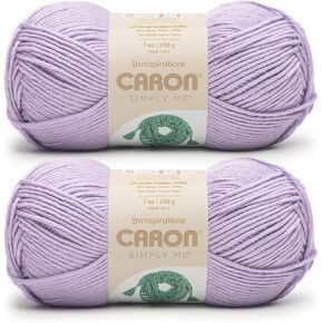 Caron Simply Me Gusted Lilac Yarn - 2 Pack of 200G / 7oz - 62 ٪ Acrylic 20 ٪ Nylon 18 ٪ Wool - #5 Bulky - 246yards - الحياكة / الكروشيه